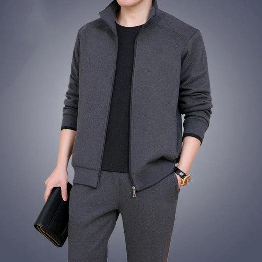 Autumn Winter Men's Casual Jogger Sets Sport Suits Men Sportswear Zipper Sweatsuit Tracksuit Set Man 2 Piece Set Male Tracksuits