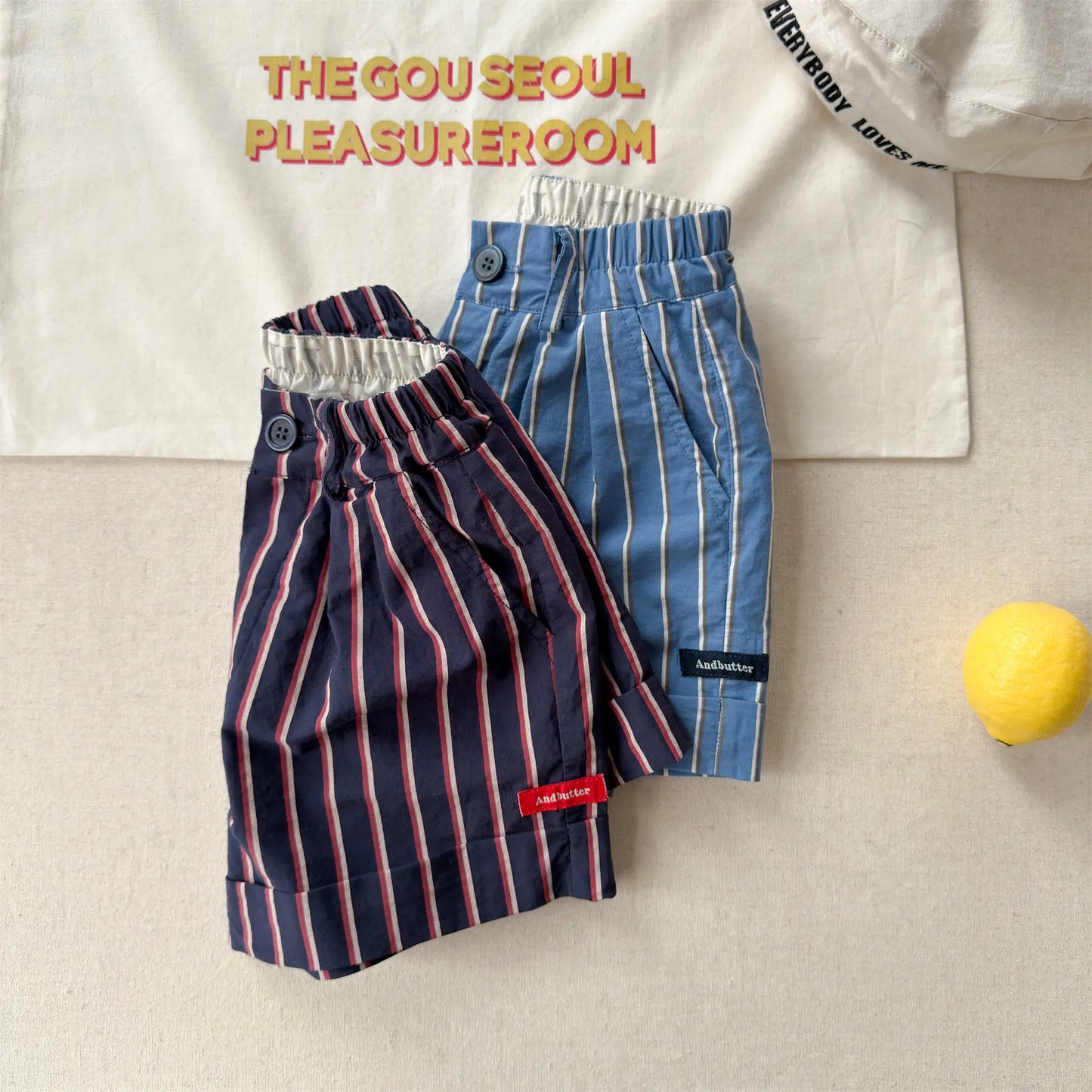2026 Summer New Children Casual Striped Shorts Boys Girls Loose Shorts Thin Cotton Toddler Pants Fashion Kids Clothes