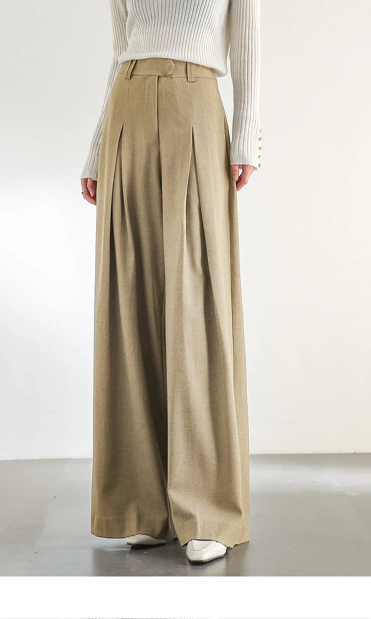 SENTUBILA Women Wide Leg Pants Office Lady Work Wear Trouser 2026 Spring Fashion Elegant Commute Full-length Pants 133K51993