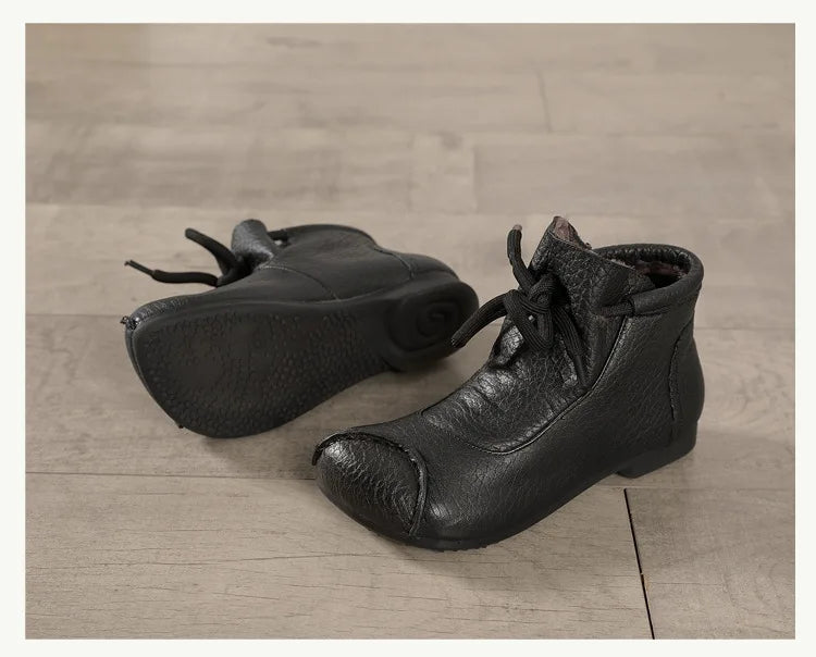 Careaymade-Genuine leather women's boots Fashion retro warm Oversized shoes cow leather Pure handmade ankle boots Casual boots