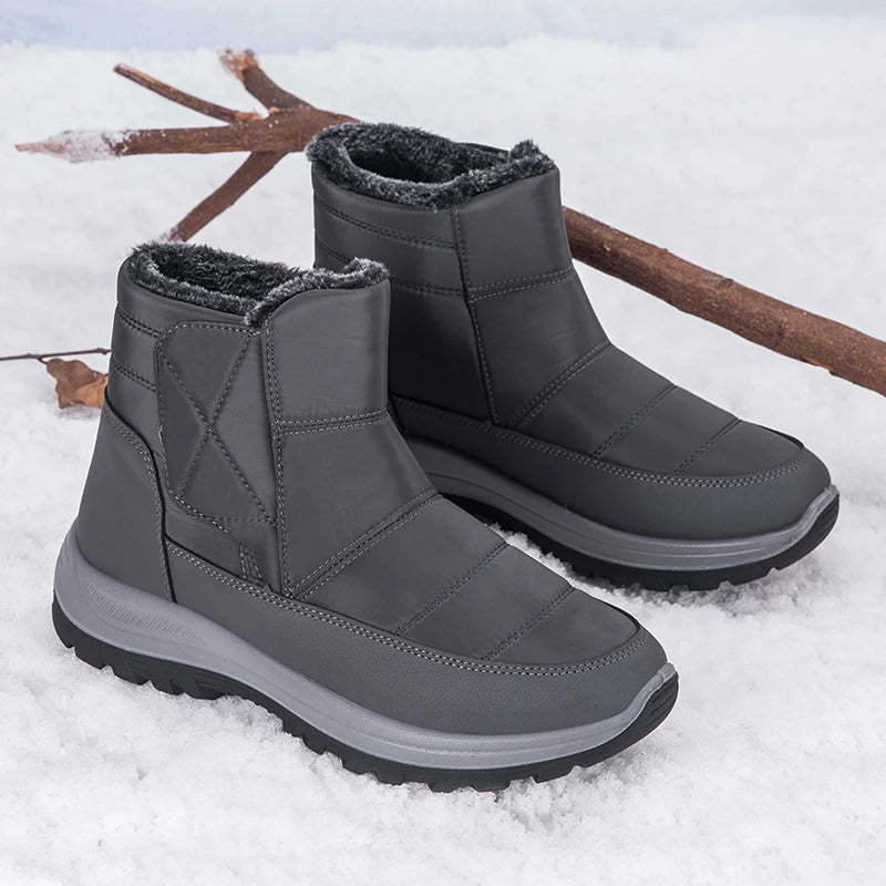New Winter Men's Boots Snow Boots Thicken Warm Plush Waterproof Non-slip Outdoor Casual Ankle Boots Size 36-46 Men Cotton Shoes