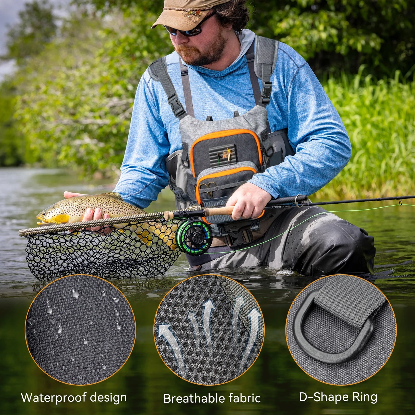 Fly Fishing Bag For Men and Women Fishing Chest Pack Fishing Tackle Boxes Storage Bags Outdoor Ultra Light Vest Fanny Packs