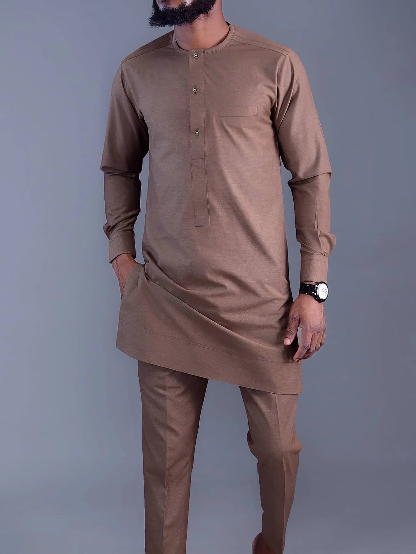 Kaftan Men's Suit African Ethnic Style Long Sleeve Embroidered Suit Men's Traditional Clothing 2-piece Suit