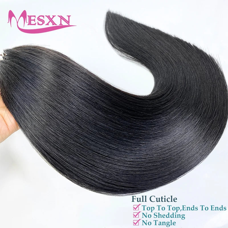 MESXN Double line New Feather hair extensions 100% Human Hair Real Natural Hair Comfortable and Invisible Brown Blonde 613