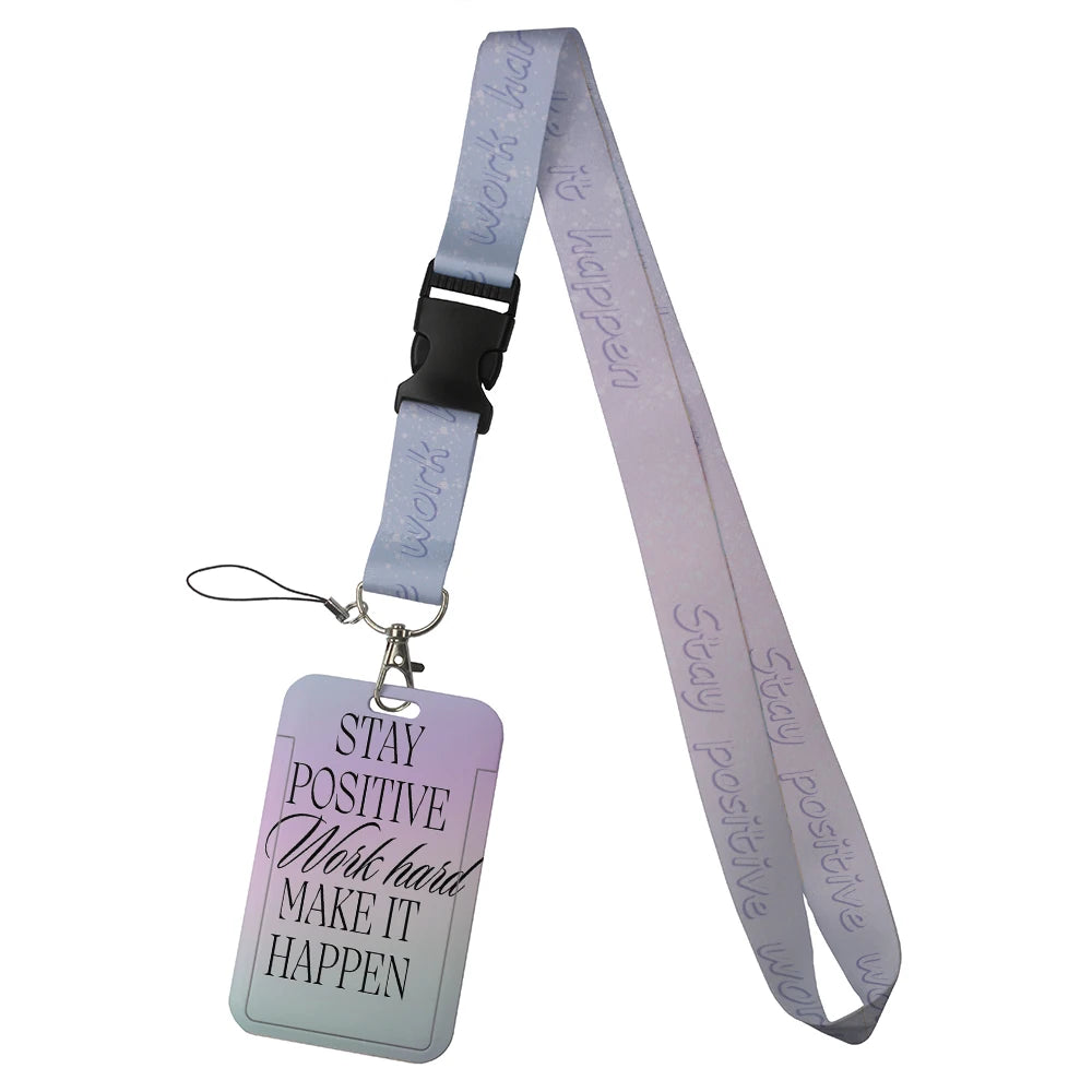 quotation card holder Lovely hanging rope  ID pass hang accessories holder lanyard Student  Bus passr protective Case