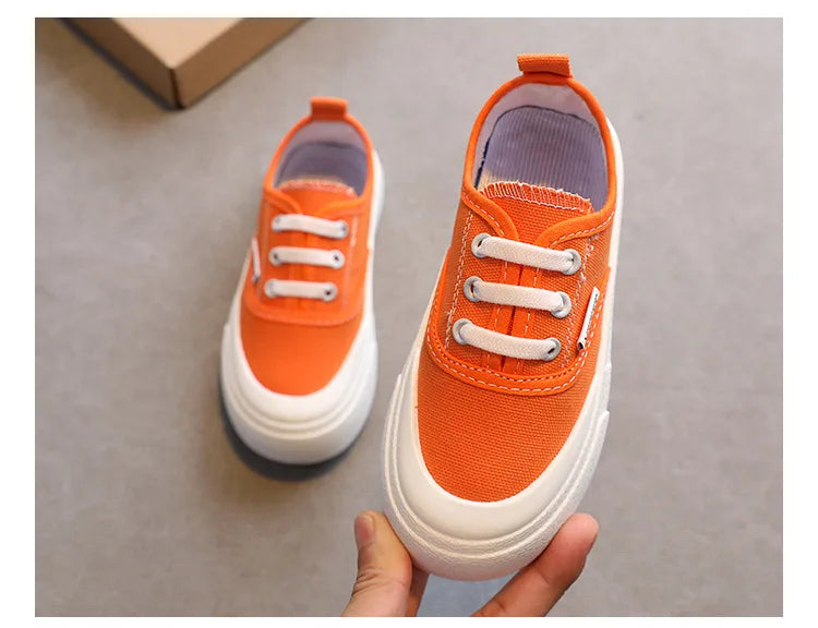 Children Sport Canvas Shoes Boys Casual Shoes Girls Soft Sole One-legged Cloth Fashion Student Single Shoes Flats