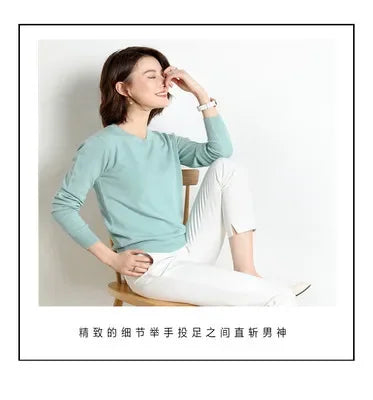 Autumn Winter Women's Sweater O-neck Cashmere Solid Pullovers Slim Bottoming Shirt Long Sleeve Casual Basic Pull Femme Sweater