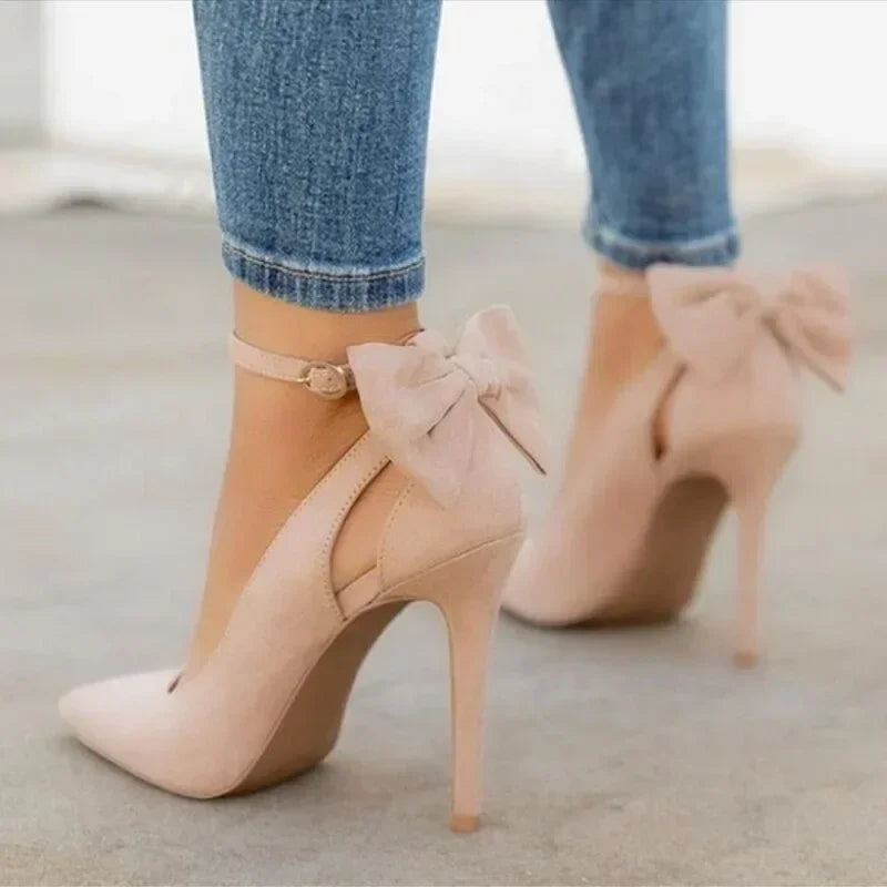 New2026 Women's Sexy High Heels Pumps Pointed Toe Buckle Strap Shoes Sweet Butterfly Party Pumps Wedding Ladies Shoes Large Size