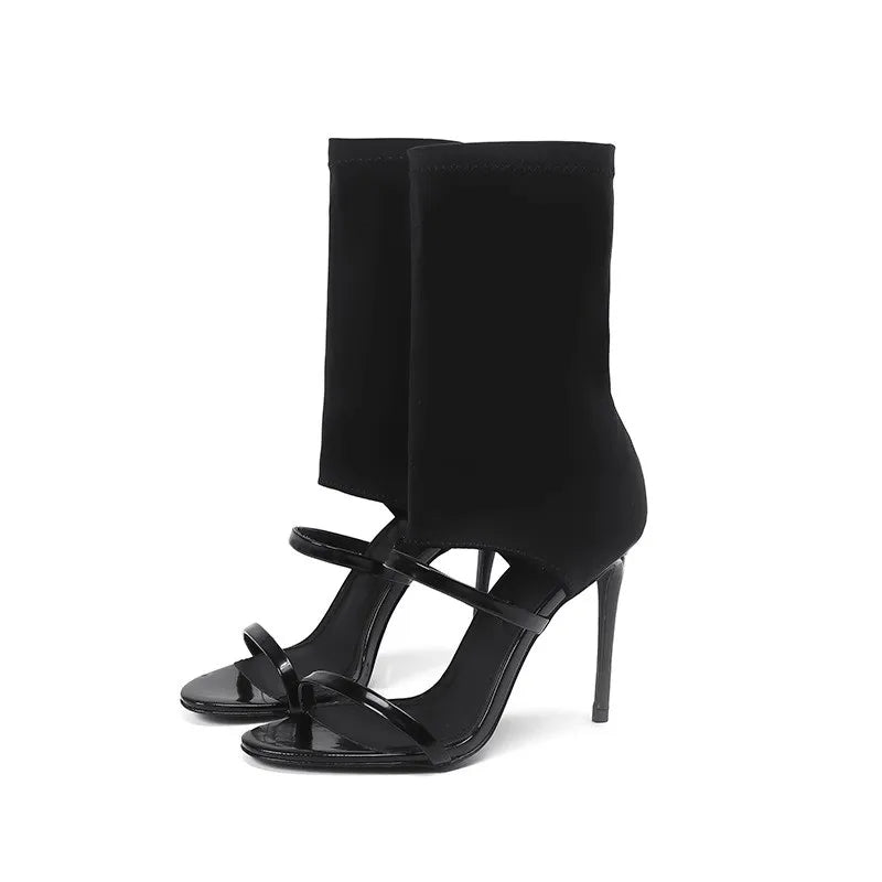 2024 Fashionable and Beautiful Sandals for Women Summer New Strap Roman High Heels Niche Thin Heel Open Toe Sandals