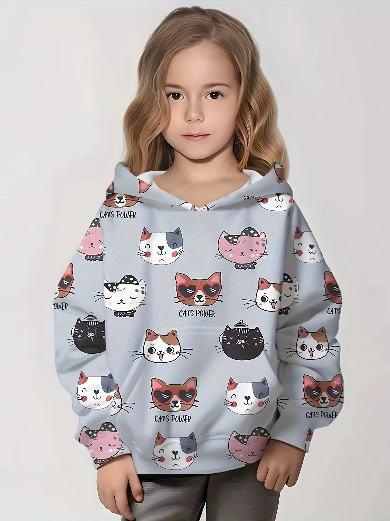 Kids Clothes Girl Hoodies Long Sleeve 3D Cartoon Print Children Spring Fall Clothes Tops Outdoor Casual Polyester Girl Clothing