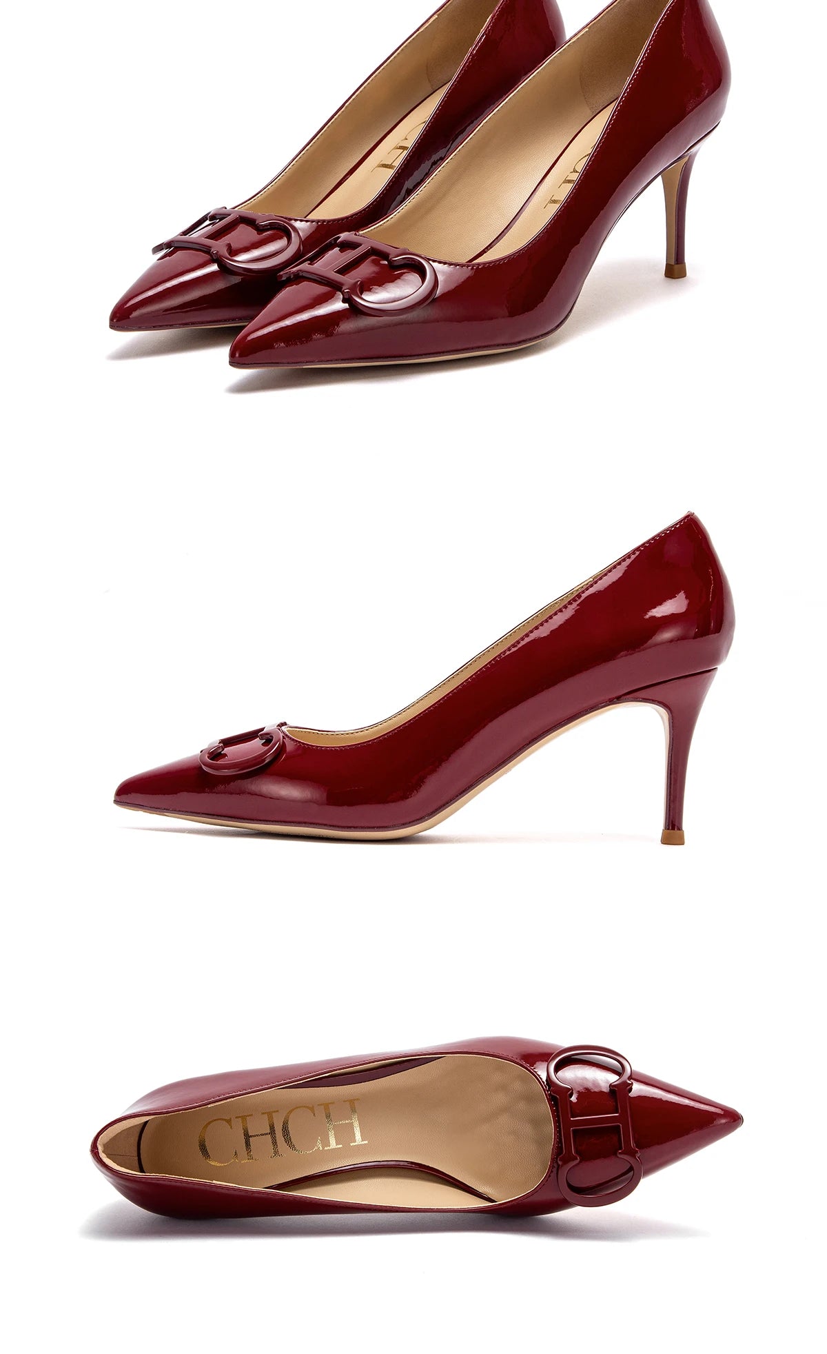 Women's Classic High Heels Simple Upper and Metal Buckle Decoration Simple Fashion Styling