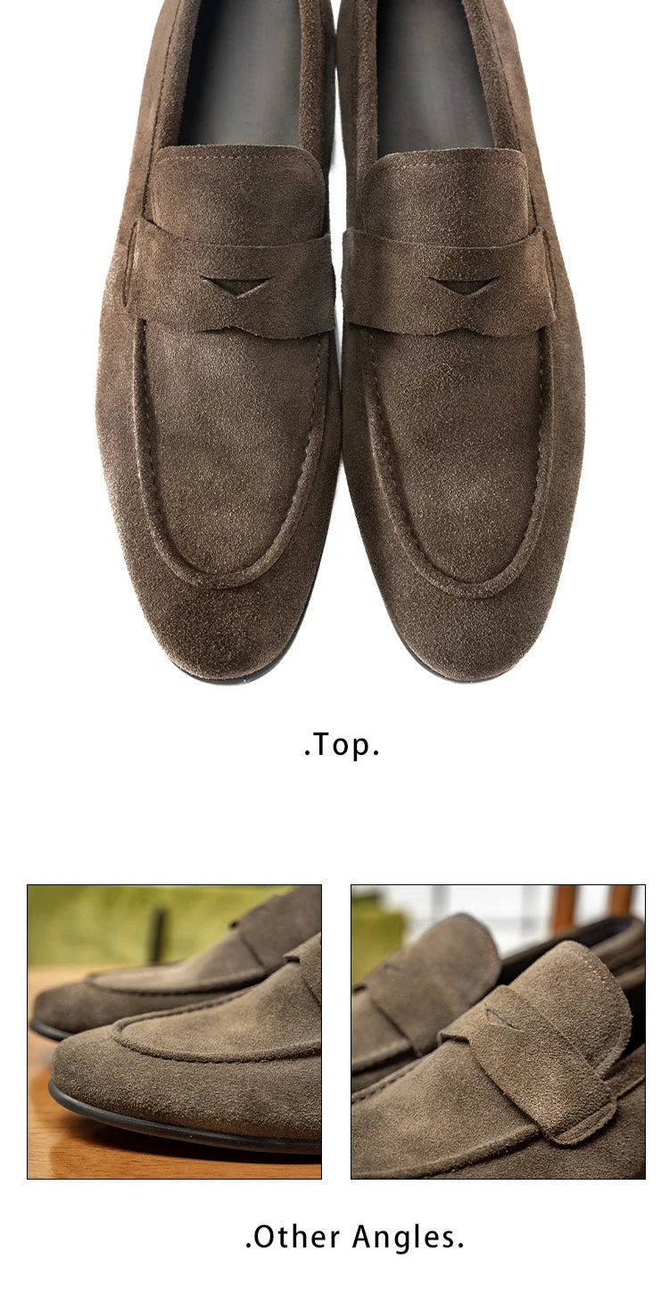 NEW 2025 French Elegant Men's Loafers Business Formal Casual Leather Shoes Handmade Cowhide Moccasin Shoes For Men