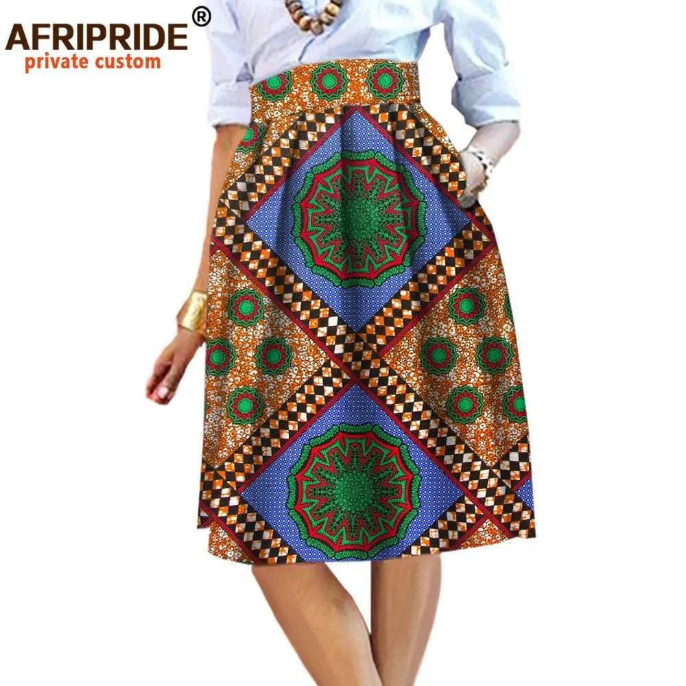 2026 Summer Original African Style Garment Midi Skirt for Women Private Custom High Quality Batik Cotton Femmal Clothing A722704