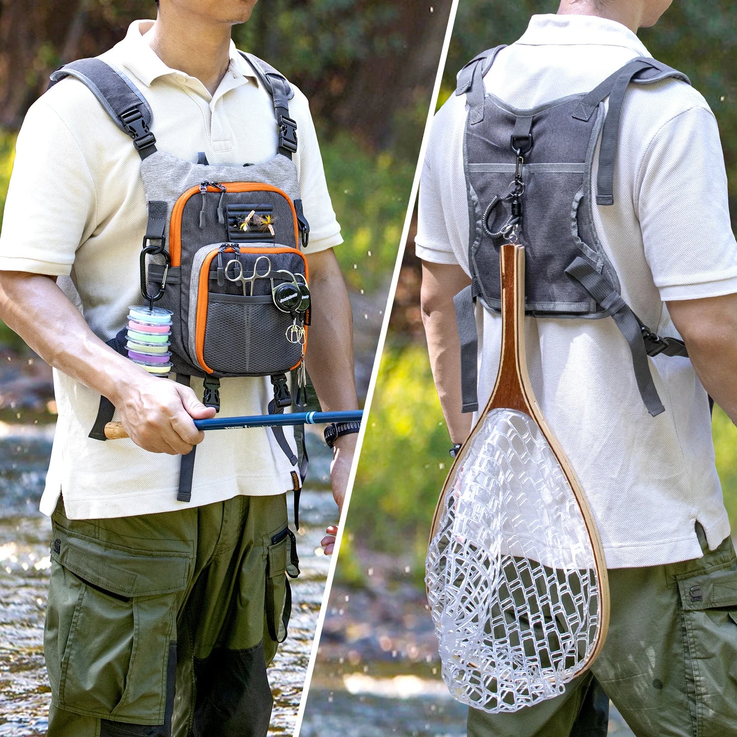 Fly Fishing Bag For Men and Women Fishing Chest Pack Fishing Tackle Boxes Storage Bags Outdoor Ultra Light Vest Fanny Packs