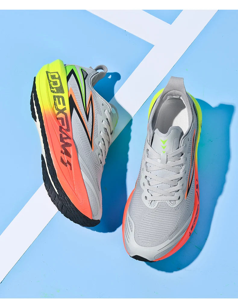 Men Running Shoes Carbon Plate Speciality Marathon Sports Breathable Lightweight Women's Comfortable Nonskid Leisure Sneakers
