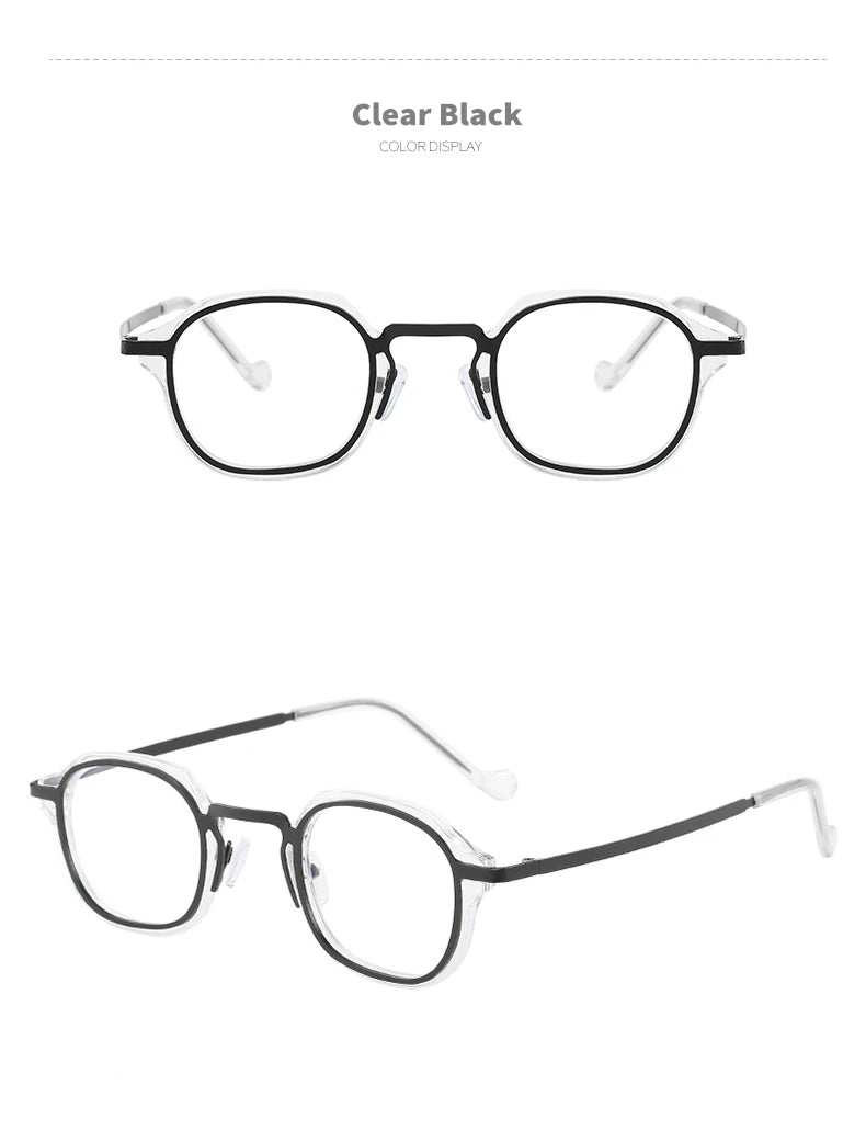 Blue Light Computer Glasses Men TR90 Metal Round Frame Myopia Glasses Women Vintage Optical Nearsighted Eyeglasses 0 To -600 BAZAARHUBO