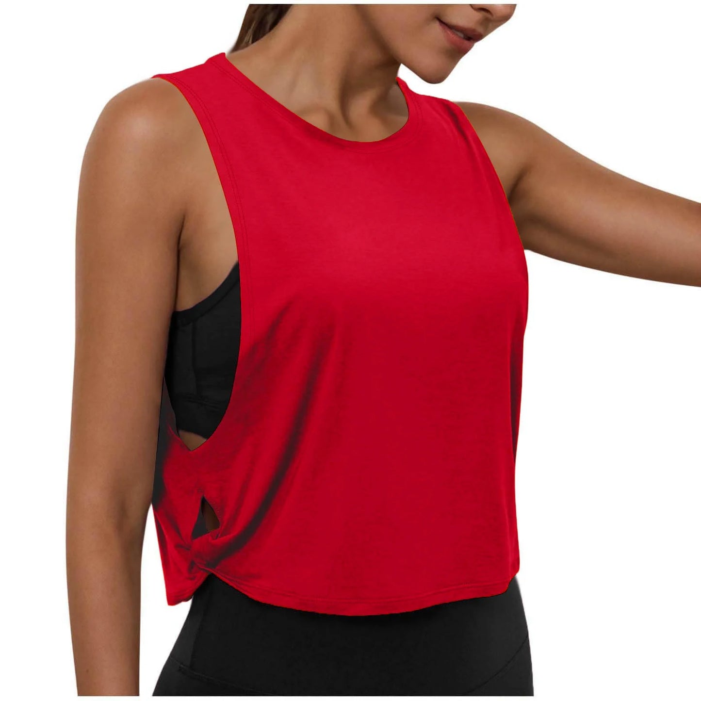 Women Sleeveless Yoga Top Breathable Gym Vest Tank Crop Top Running Tee