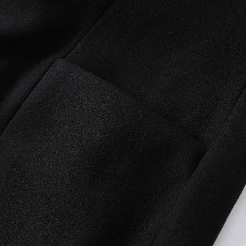 Elegant Long Coat Women V-neck Solid Slim Single-breasted Waist-closed Jackets Lady 2026 Spring Chic Female Streetwear