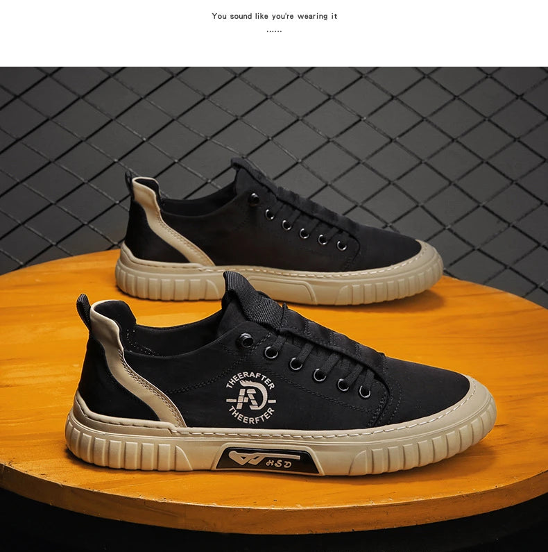 Trend Canvas Men's Shoes Breathable Green Casual Shoes for Men Comfor All-match Sneakers Ice Silk Cloth Men Walking Tennis Shoes