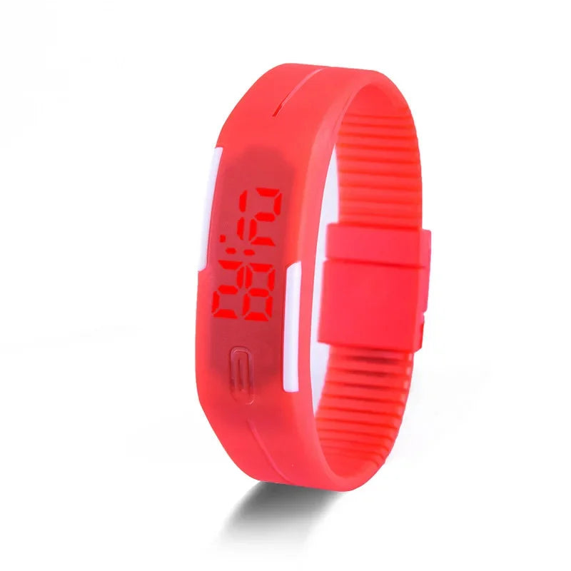 New Digital LED Watches Candy Color Silicone Rubber Touch Screen Digital Watches Women Men Children Bracelet Sports Wrist Watch