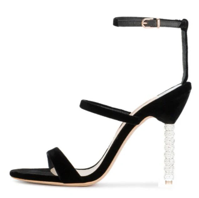 Red Silk Thin Straps Silver Frosting Beads Heels Sandals Wedding High Heels Cutout Open Toe Metal Beading Heels Banquet Shoes