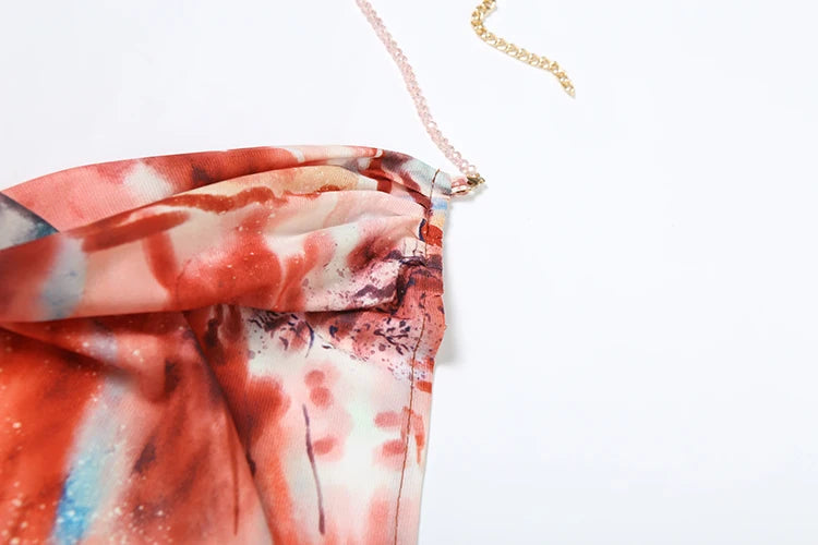 kliou Floral Print Women Dress Vacation Beach Style Suspendency Backless Halter Split Thin Vestidos Female Trend Attractive Wear