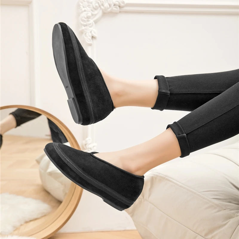 AIYUQI Flat Snow Boots Women's Genuine Leather 2025 Large Size Non-slip Women's Winter Shoes Comfortable Warm Women Ankle Boots