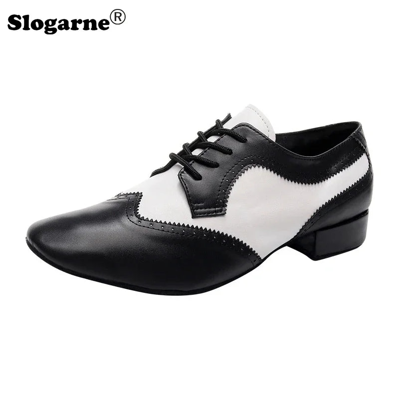 Men Soft Cow Leather Dance Shoes Male Genuine Leather Jazz Latin Shoes Man Waltz Modern Ballroom Dance Shoes Stage Foot Wear