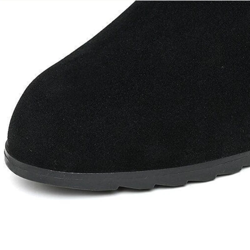 Winter Women's Wedge Ankle Boots Lncrease Height Women Pumps Metal Rhinestone Platform Shoes Plush Women Boots Comfortable Botas