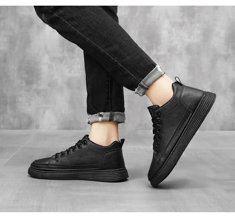 Man's Sneakers New Breathable Business Men Casual Shoes Autumn Non-slip Designer Black Leather Shoes for Men Zapatos Para Hombre