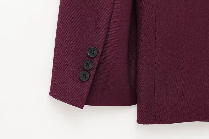ETJ 2025  Women's Spring new Casual suit set double front loose casual suit jacket high waist double pleated trousers