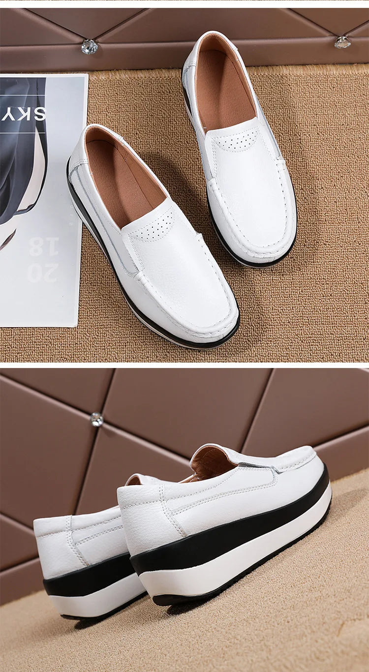 Spring Women's Loafers Comfortable Female Vulcanized Shoes Wedge Moccasin Orthopedic Slip-on Platform Shoes for Women Zapatillas