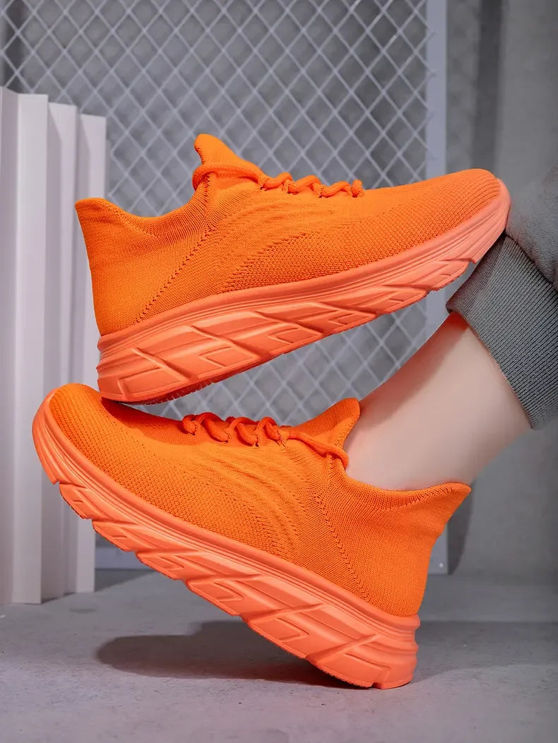 Men's Gray Running Shoes - Breathable Mesh Lace Cushioned Flat Boots Lightweight Sports Training Shoes Casual Style Design Shoes