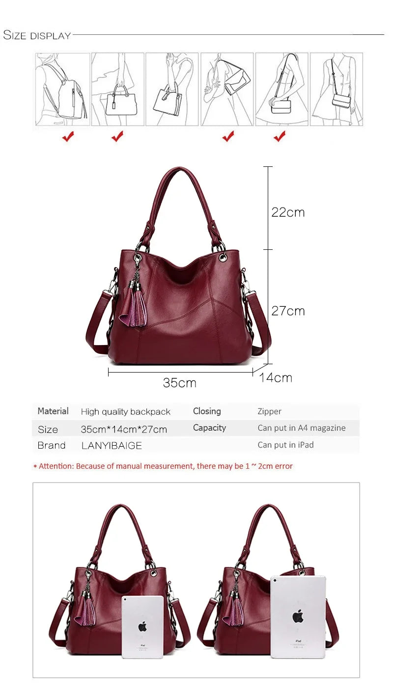 Luxury Handbags Women Bags Designer Large Capacity Crossbody Bags For Women 2025 New Shoulder Bag PU Leather Handbag Tote Bag