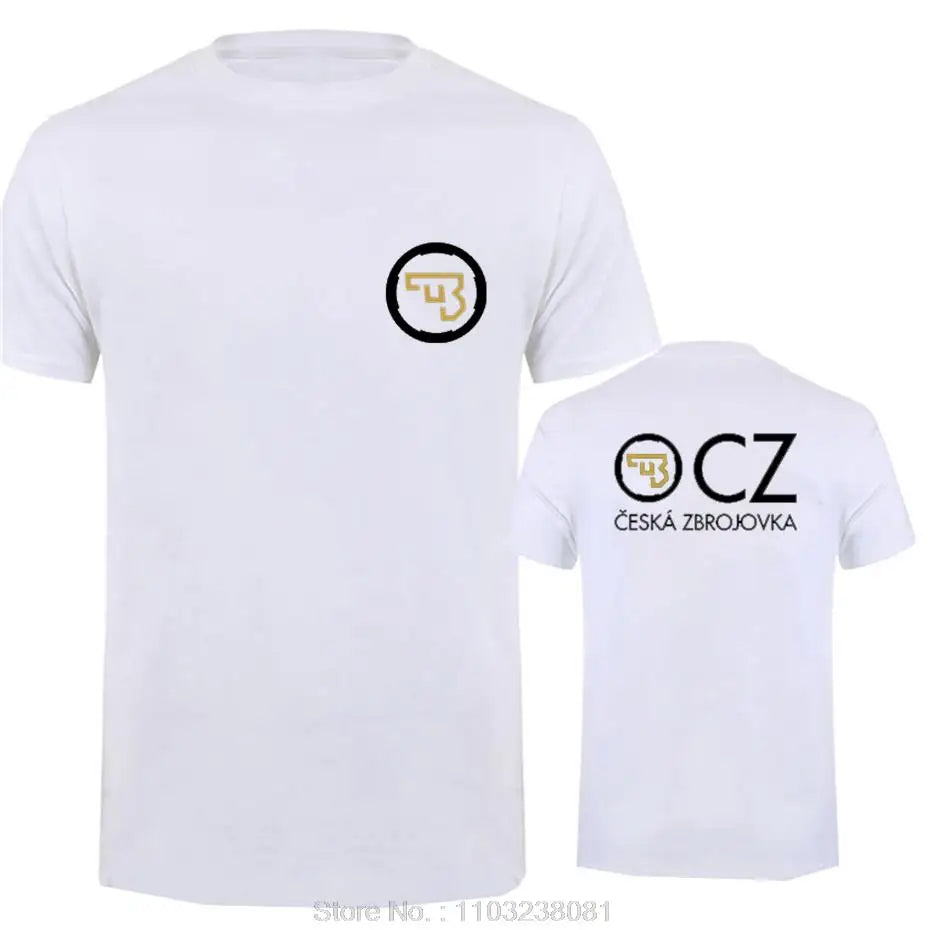 CZ Ceska Zbrojovka Czech Firearms T Shirt Men Tops Summer Short Sleeve T-shirt Cotton Tshirt Men's clothing
