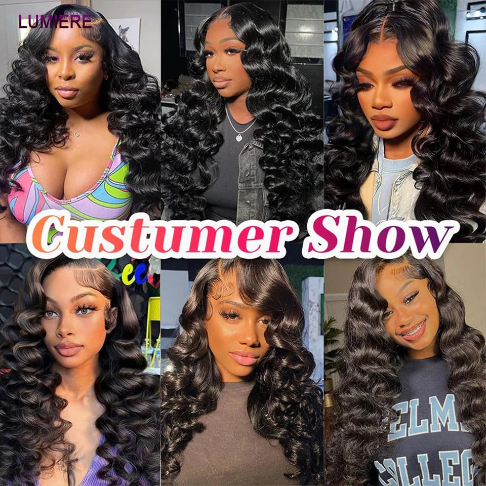 32" Deep Wave 100% Human Hair Bundle With Closure Fontal HD Transparent Curly 3 Bundles Human Hair Weavings And Closure Vietname