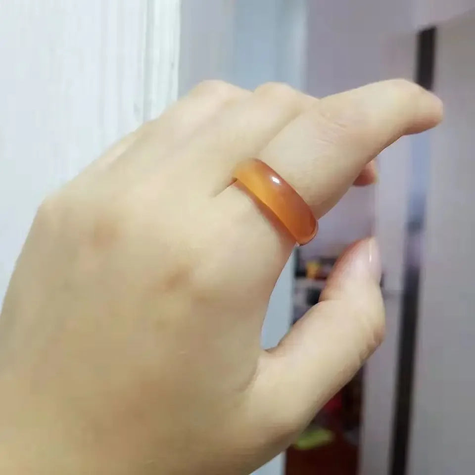Natural chalcedony agate ring Chinese Vintage Rings for women's fashion ring fashion jewelry couple ring gift Charm Jewelry
