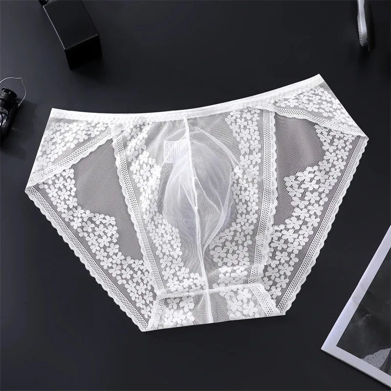 Lace Men's Underwear Ice Silk Calzoncillos Hombre 3D Convex Bag Adults 18 Plus Size Sexy Lingeries for Man Tangas Japonesa New