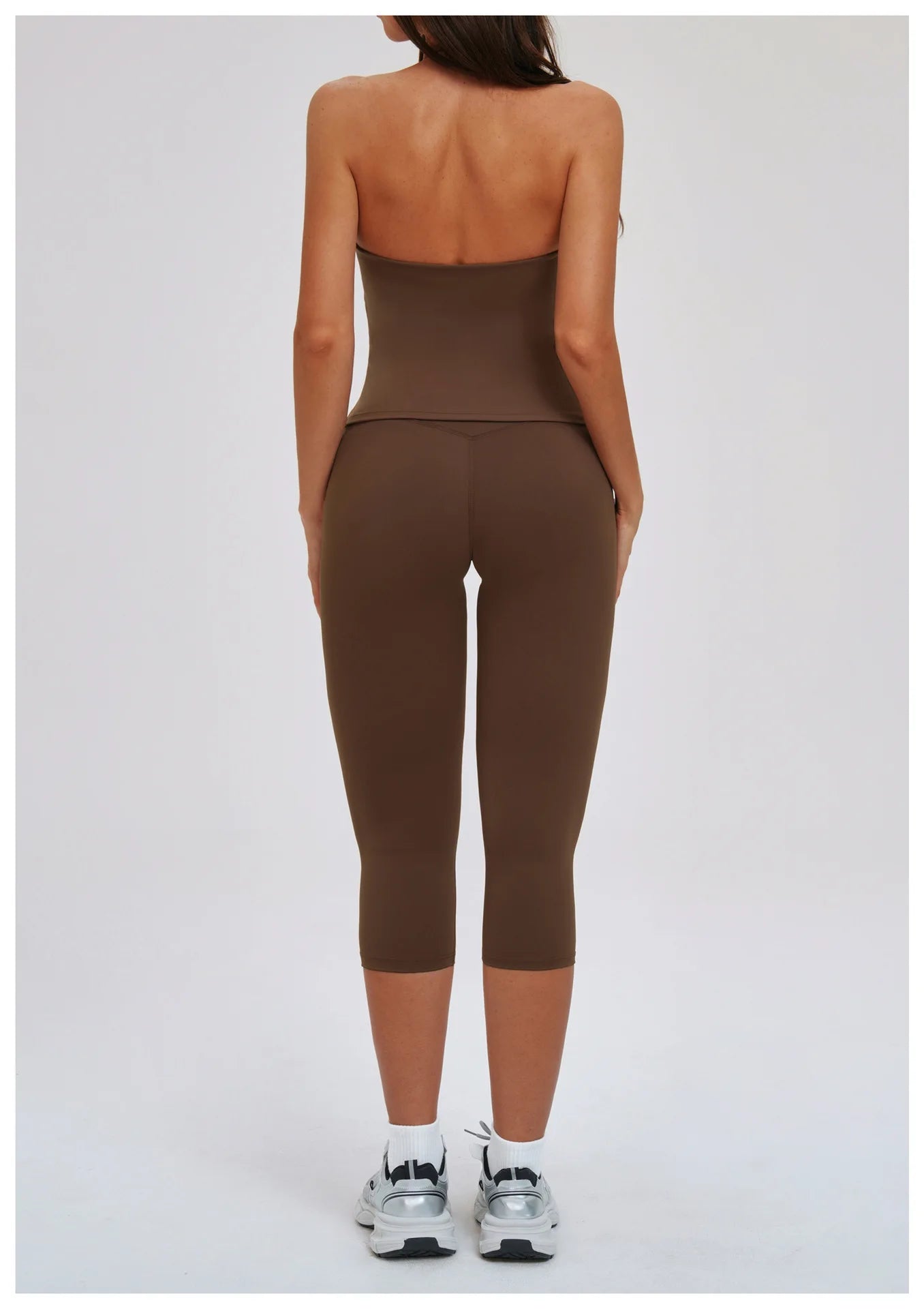 Sports Set 2 Pieces Yoga Set Sexy Women's Sports Set Quick Dry Fitness Set Gym Running Slim Capri Pants Leisure and Fashion Sets