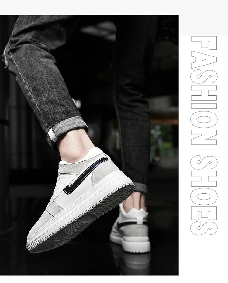 Genuine Leather Height Increasing Elevator Shoes Men Woman Height Increase Shoes 6cm 8cm 10cm Man Sneakers Sport Casual Shoes