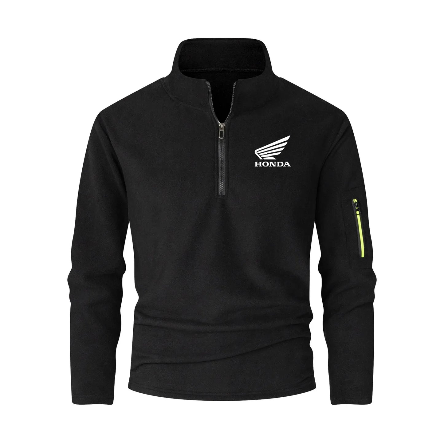 Honda Logo Motorcycle Long-sleeved Stand-up Collar Half-zip Sweatshirt Thick Warm Long-sleeved Top Autumn and Winter Jacket