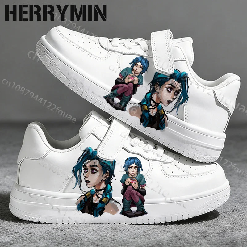 Cool Jinx 7-18 Year Old Boys Girls Printing Shoes Soft Sole Wear Resistant Skateboarding Shoes Simple Four Season Sneakers
