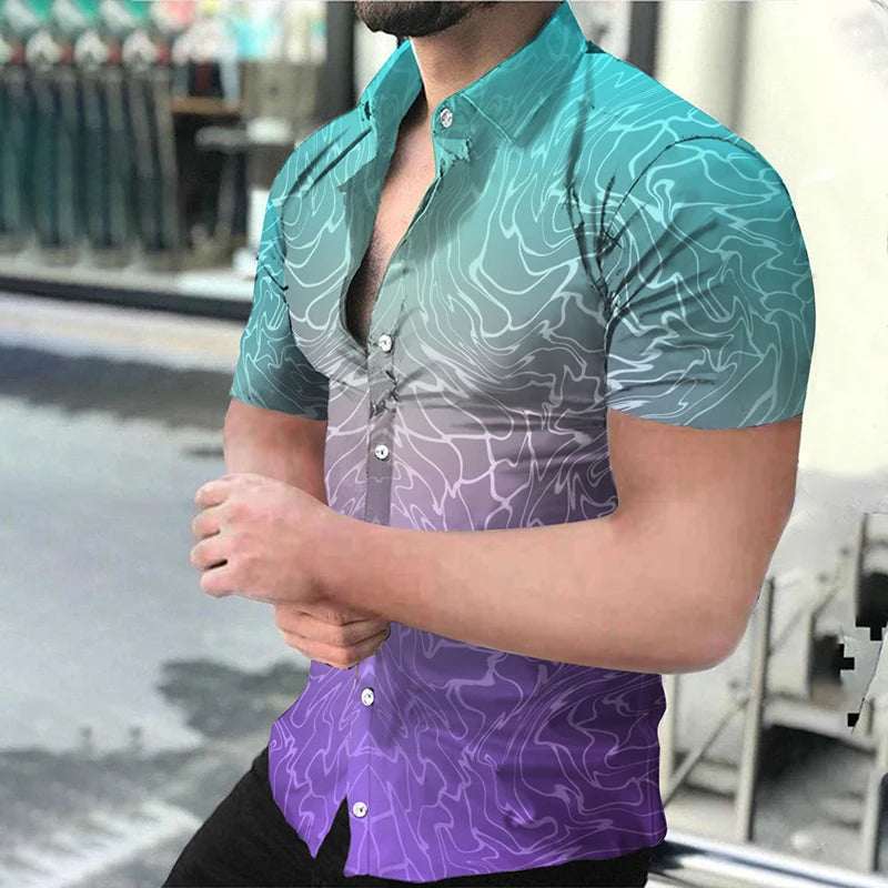 Luxury Shirt Owl 3d Print Shirts Men Women Fashion Oversized Blouse Men's Lapel Shirt Beach Camisas Men's Clothing Bussiness