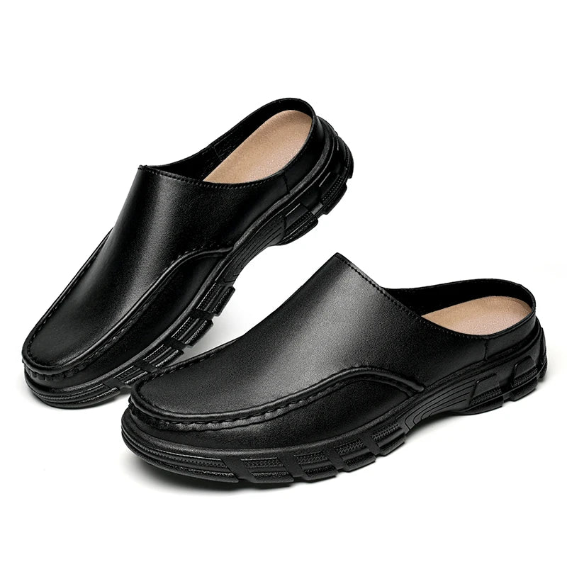 Half Shoes For Men Leather Latest Design 2025 Luxury Designer Italian Summer Casual Shoes Slip-ons