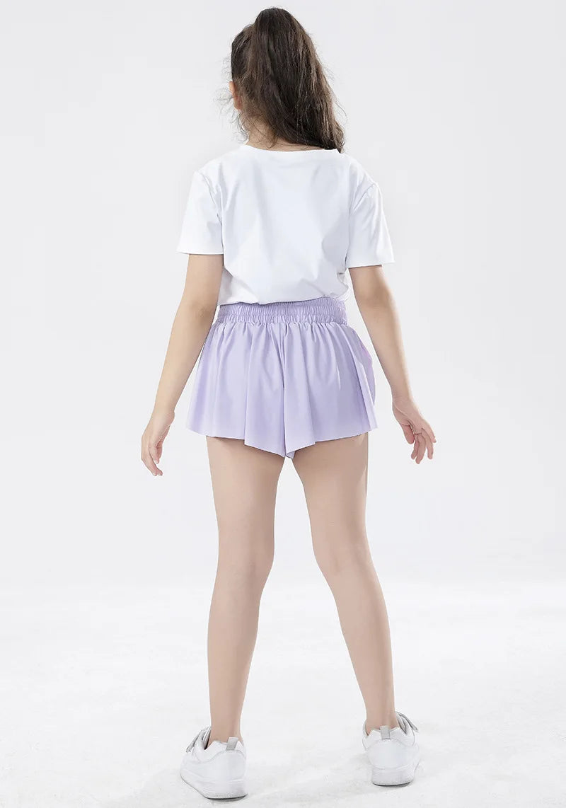 Women Shorts Children High Waist Skirts Breathable Shorts Child Summer Security Shortpants Sportswear Pocket Skirts for Girls