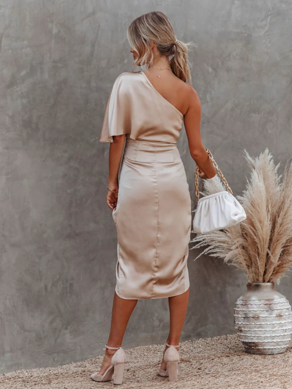 Elegant Dresses for Women 2026 Black Sexy Unilateral Sleeve Dresses for Prom  Fashion Irregular Solid Color Women's Summer Dress