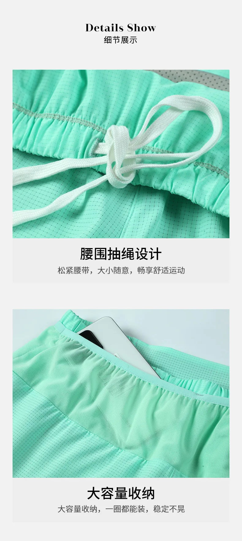 Men's Sports Shorts Quick Drying Fitness Professional Marathon Training Double-layer Three-quarters Running Shorts