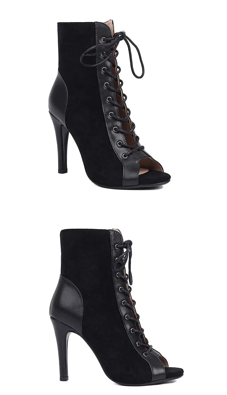 2024 New Fashion Women High Heels Party Peep Toe Ankle Boot Women's shoes For Latin Dancing Street Sexy Stilettos