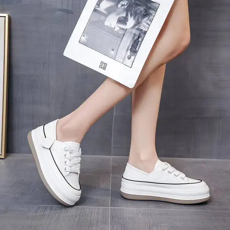2025 New Women's Shoes Platform Sneakers Walking Fashion Lace-up High Quality Comfortable Women Running Shoe