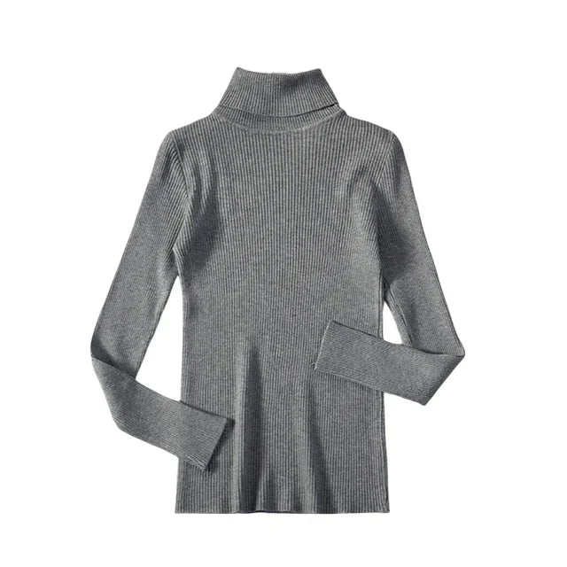 AOSSVIAO 2026 Basic Mock Neck Ribbed Sweaters for Women Cute Sexy Knitted Autumn Winter Warm Fitted Fashion Pullover Sweater